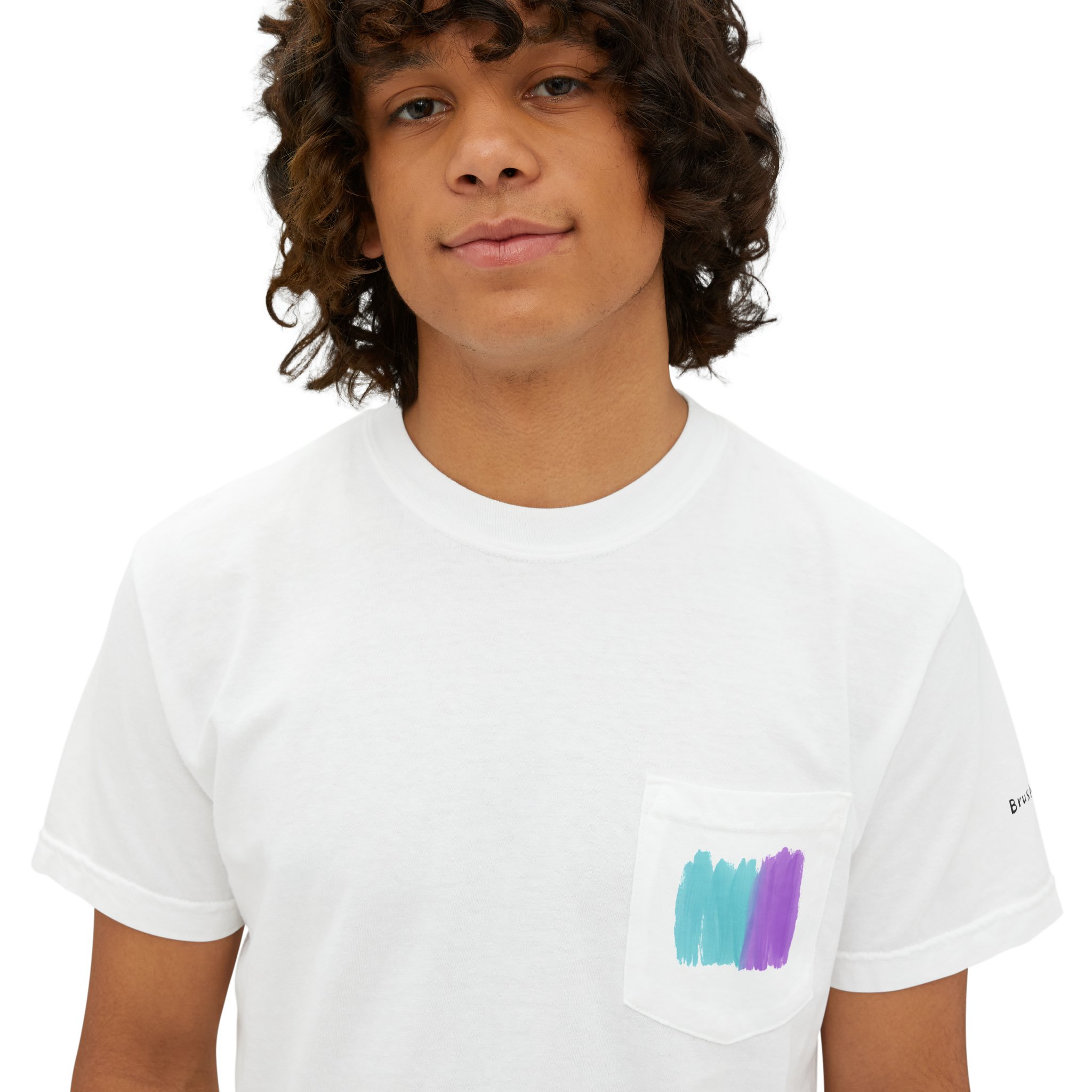 Unisex Pocket T-Shirt Person 1 Closeup